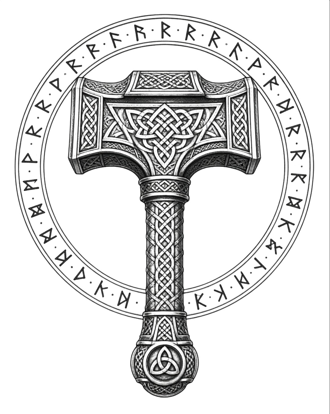 Mjolnir Rune Circle