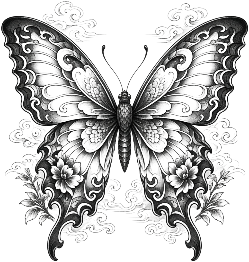 Ornate Floral Butterfly